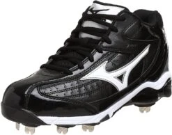 New Mizuno Men's 9 Spike Classic G5 Mid Baseball Cleat Men 6.5 Black/White