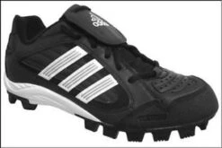New Adidas Triple Star 6 Low J Baseball Shoes Molded Cleats Black/ White Kids 4