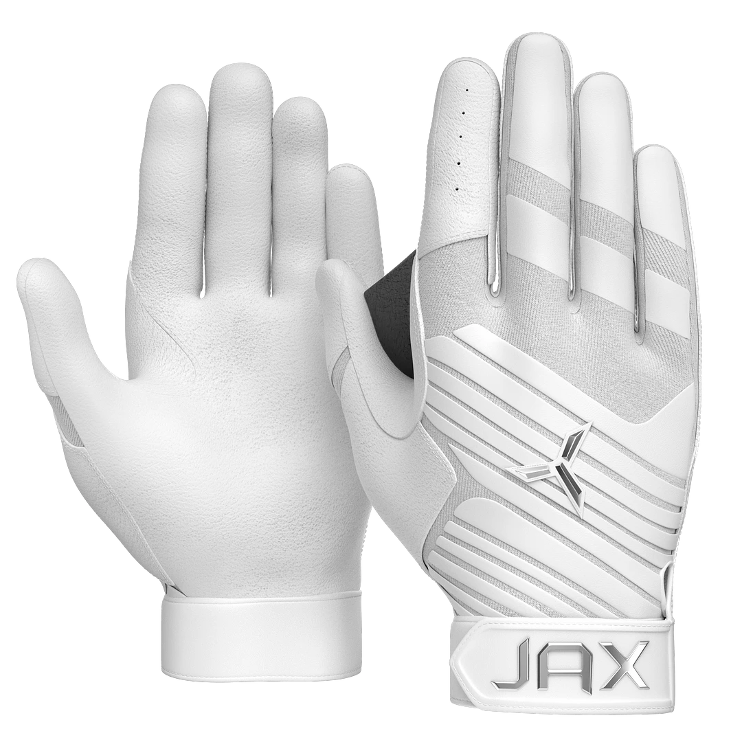 JAX Batting Gloves Pro Model Youth Batting Gloves (Arctic White) 3 JAX Batting Gloves Pro Model Youth Batting Gloves (Arctic White)