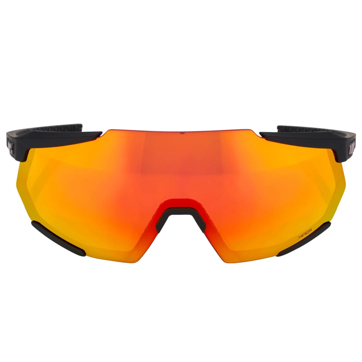 100% Racetrap 3.0 Sport And Cycling Sunglasses With HD Lenses (Soft Tact Black - Hiper Red Multilayer Mirror Lens) 4 100% Racetrap 3.0 Sport And Cycling Sunglasses With HD Lenses (Soft Tact Black - Hiper Red Multilayer Mirror Lens) - Image 2