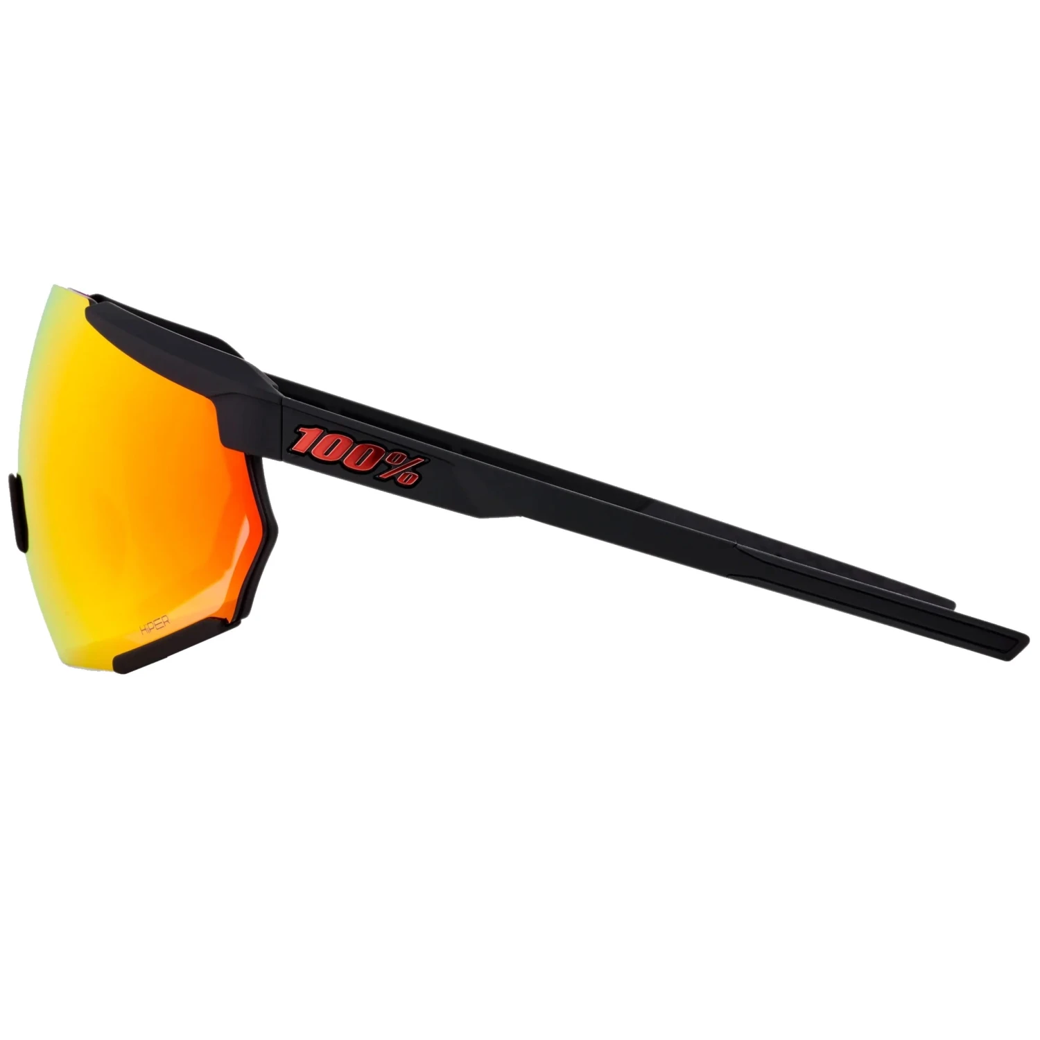 100% Racetrap 3.0 Sport And Cycling Sunglasses With HD Lenses (Soft Tact Black - Hiper Red Multilayer Mirror Lens) 5 100% Racetrap 3.0 Sport And Cycling Sunglasses With HD Lenses (Soft Tact Black - Hiper Red Multilayer Mirror Lens) - Image 3