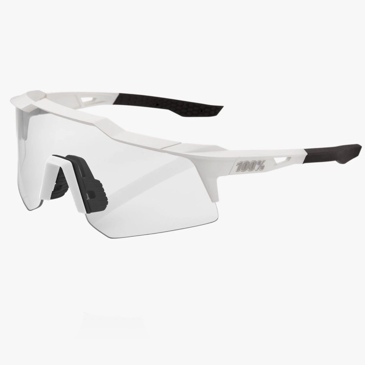 100% Speedcraft XS Sport Performance Sunglasses - Sport And Cycling Eyewear (Matte White - HiPER Silver Mirror Lens) 6 100% Speedcraft XS Sport Performance Sunglasses - Sport And Cycling Eyewear (Matte White - HiPER Silver Mirror Lens) - Image 4