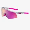 100% Speedcraft XS Sport Performance Sunglasses - Sport And Cycling Eyewear (Tokyo Night-Purple Multilayer Mirror Lens)