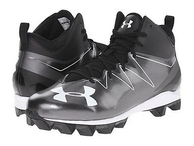 New Under Armour Hammer Mid RM Molded Football Cleats Blk/Wht Men's 11 3 New Under Armour Hammer Mid RM Molded Football Cleats Blk/Wht Men's 11