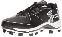 New Under Armour Women's Glyde TPU Softball Size 5.5 Blk/Wht Molded Cleat