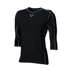 EvoShield Pro Team Baseball Adult Men's Mid Sleeve Workout Tee Shirt (Black)