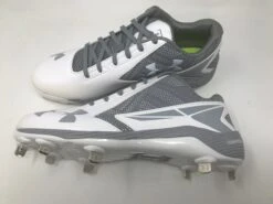 New Under Armour Men's UA Yard Low ST Baseball Cleats 10 Mm White/Gray