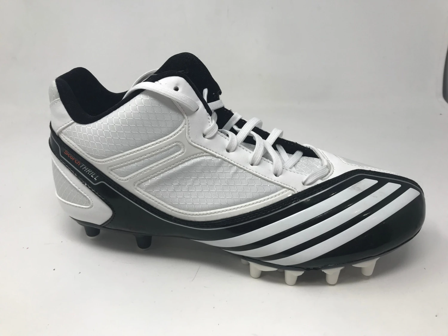 New Adidas Men's Size 11 Scorch Thrill Superfly Mid Football Cleat Black/White 3 New Adidas Men's Size 11 Scorch Thrill Superfly Mid Football Cleat Black/White