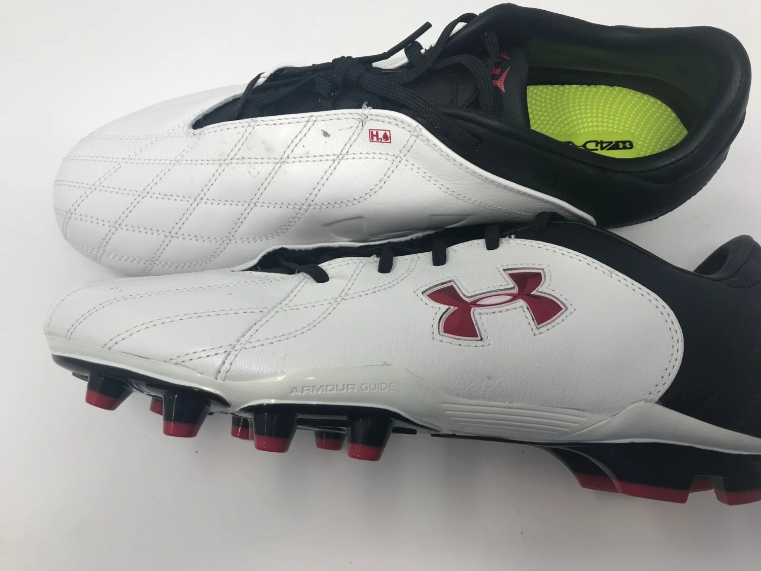 New Other Under Armour Striker II FG Football Molded Cleats Men's 13 Wht/Blk/Rd 3 New Other Under Armour Striker II FG Football Molded Cleats Men's 13 Wht/Blk/Rd