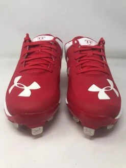 New Under Armour Men's 6.5 Yard Low ST Red/White Baseball Metal Cleats