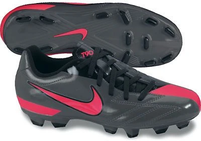 New Nike T90 Shoot IV FG Gray/Black-Red Men's 7.5 Molded Soccer Cleats 3 New Nike T90 Shoot IV FG Gray/Black-Red Men's 7.5 Molded Soccer Cleats