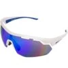 Rawlings Adult Sport Baseball Sunglasses Lightweight Stylish 100% UV Poly Lens (White/Blue)
