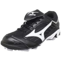 New Mizuno Franchise Low G5 320345 Baseball Molded Cleats Youth 2.5 Black/White