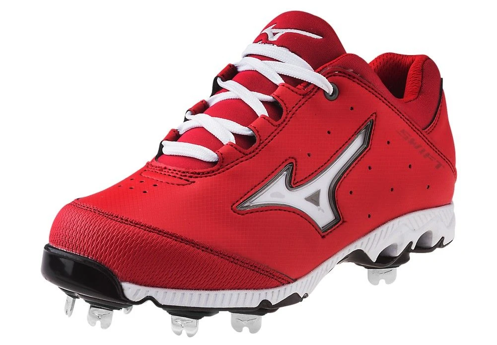 New Other Mizuno Swift 3 Switch Softball Cleats Womens 6.5 Red/Wht Metal Cleat 3 New Other Mizuno Swift 3 Switch Softball Cleats Womens 6.5 Red/Wht Metal Cleat