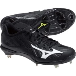 New Mizuno Heist IQ Mens Size 11.5 Baseball Metal Cleats Black/White 320501.9090