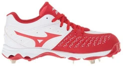 New Mizuno Women's 9-Spike Advanced Sweep 3 Metal Softball Cleats 11.5 Red/White
