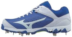New Mizuno Wmn's 7 9-Spike Swift 5 Molded Baseball Cleat Shoe Royal/White