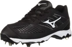 New Mizuno Women's 9-Spike Advanced Sweep 4 Metal Softball Cleats 6 Blk/Wht