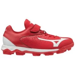 Mizuno Select Nine Junior Youth Low Molded Baseball Cleats (Red/White)