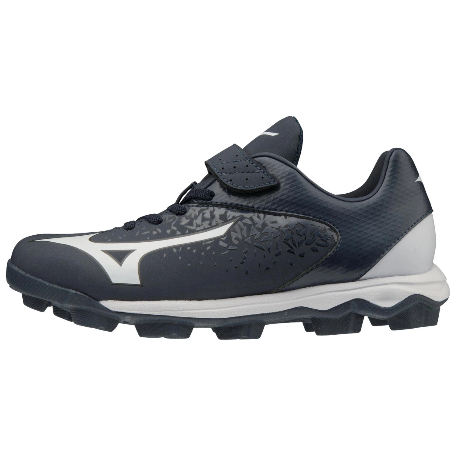 Mizuno Select Nine Junior Youth Low Molded Baseball Cleats (Navy/White) 8 Mizuno Select Nine Junior Youth Low Molded Baseball Cleats (Navy/White) - Image 6