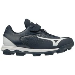 Mizuno Select Nine Junior Youth Low Molded Baseball Cleats (Navy/White)