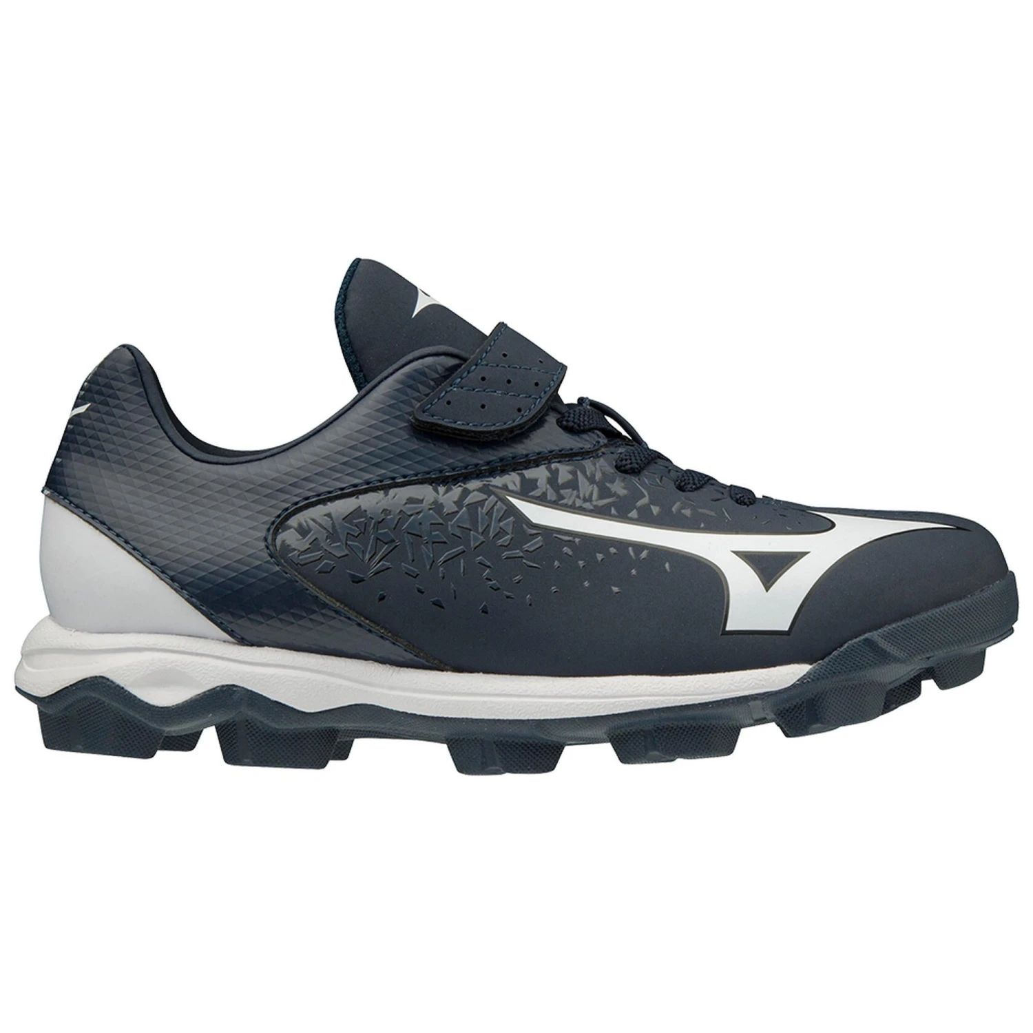 Mizuno Select Nine Junior Youth Low Molded Baseball Cleats (Navy/White) 3 Mizuno Select Nine Junior Youth Low Molded Baseball Cleats (Navy/White)