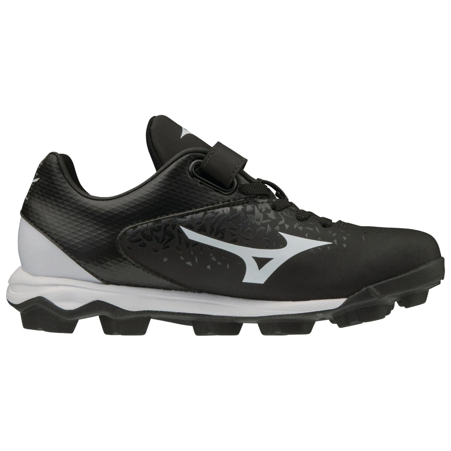 Mizuno Select Nine Junior Youth Low Molded Baseball Cleats (Black/White) 6 Mizuno Select Nine Junior Youth Low Molded Baseball Cleats (Black/White) - Image 4