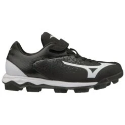 Mizuno Select Nine Junior Youth Low Molded Baseball Cleats (Black/White)