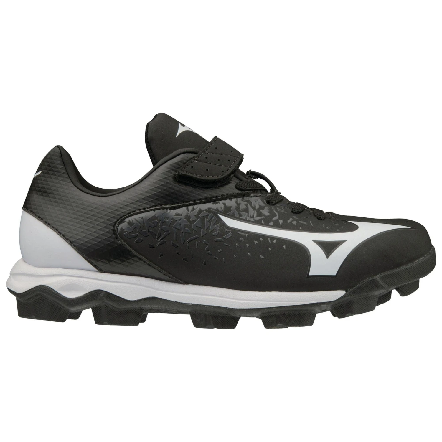Mizuno Select Nine Junior Youth Low Molded Baseball Cleats (Black/White) 3 Mizuno Select Nine Junior Youth Low Molded Baseball Cleats (Black/White)