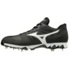 Mizuno 9-Spike Ambition Low Men's Metal Baseball Cleats (Black/White)