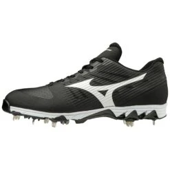 Mizuno 9-Spike Ambition Low Men's Metal Baseball Cleats (Black/White)