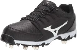 New Mizuno Women's 9-Spike Swift 6 Low Metal Cleat Softball Black/Wht Sz 9.5