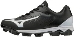 New Mizuno Women's Finch Select Nine Molded Cleat Softball Shoe 11.5 Black/White