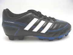 New Adidas Puntero Vl TRX FG J Yth Molded Soccer Cleat Sz 4 Blk/Wh/Bl G40151