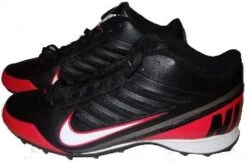 New Nike Land Shark 3/4 Men 8.5 Plastic Mold Football Cleat Blk/Wt//Rd 511292