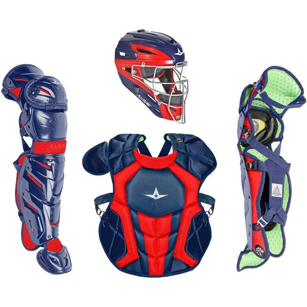 ALL-STAR SYSTEM 7 AXIS INTERMEDIATE NOCSAE APPROVED CATCHER'S KIT (Navy/Scarlet) 3 ALL-STAR SYSTEM 7 AXIS INTERMEDIATE NOCSAE APPROVED CATCHER'S KIT (Navy/Scarlet)
