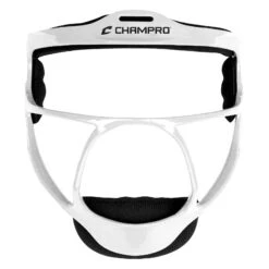 Champro Rampage Defensive Fielders Fastpitch Softball Adult Face Mask Ultra Lightweight (White)