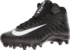 New Nike Men's 9.5 Alpha Menace Varsity Mid Molded Football Cleats Black/White