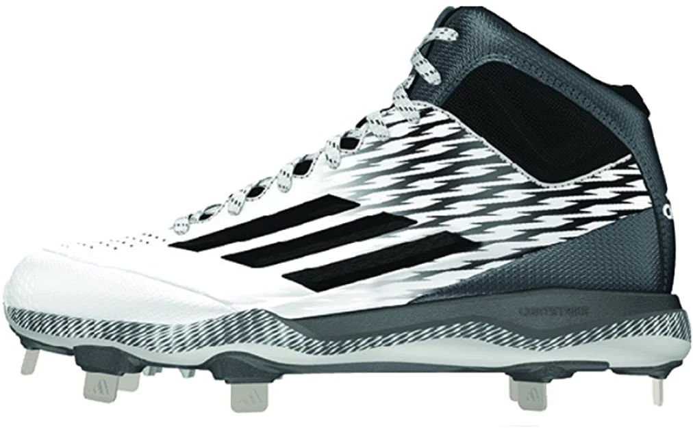 New Adidas PowerAlley 3.0 Mid Mens Baseball Cleat 10.5 White/Black 3 New Adidas PowerAlley 3.0 Mid Mens Baseball Cleat 10.5 White/Black