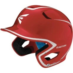 Easton Z5 2.0 Senior Batting Helmet Gloss Two-Tone Series Jaw Guard Compatible (Scarlet/Gray)