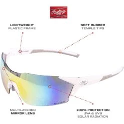 Rawlings 1801 Men's Adult Shield Baseball Sunglasses (White/Gray) -Deals Baseball Store 71DQH2GYf0L. AC UL1500