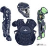All-Star S7 Axis Elite Youth Solid Catchers Gear Set - Ages 9-12 (Navy)