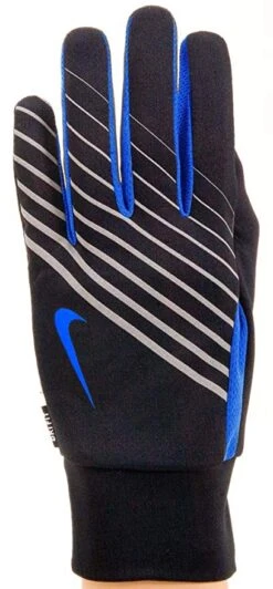 New Nike Men's Lightweight Tech Running Gloves (Black/Anthracite/Blue Large)