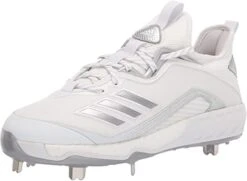 New Adidas Men's Fv9341 Icon 6 Baseball Metal Cleats White/Silver Size 9.5