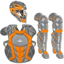 All-Star System 7 Axis Intermediate NOCSAE Approved Catcher's Kit (Graphite/Orange)