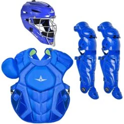 All-Star System7 Axis NOCSAE Adult Solid Color Blocking Baseball Catchers Set (Royal)