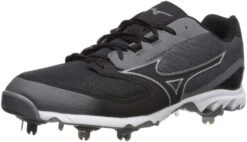 New Mizuno Men's 9-Spike Dominant IC Low Metal Baseball Cleat Sz 7 Gray/Black