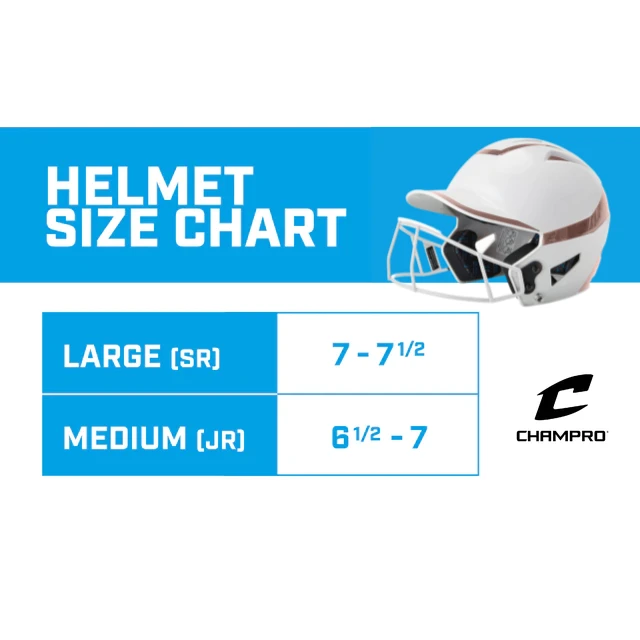 CHAMPRO HX Rise Pro Fastpitch Softball Batting Helmet With Facemask Two-Tone Glossy Finish (White/Rosegold) 11 CHAMPRO HX Rise Pro Fastpitch Softball Batting Helmet With Facemask Two-Tone Glossy Finish (White/Rosegold) - Image 9