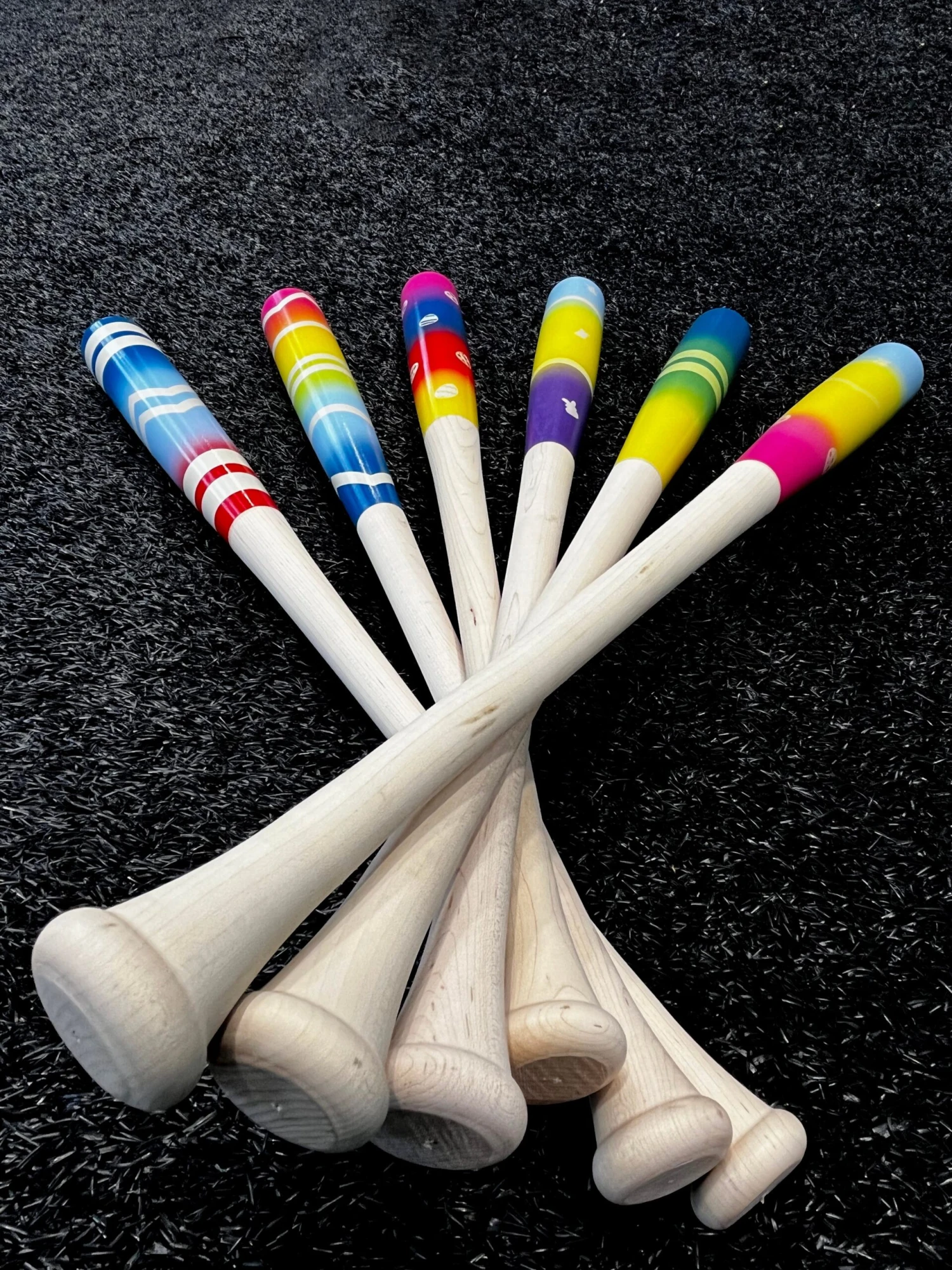 "Taste The Rainbow Egg" Factory Artist Collection Wood Bat 5 "Taste The Rainbow Egg" Factory Artist Collection Wood Bat - Image 3