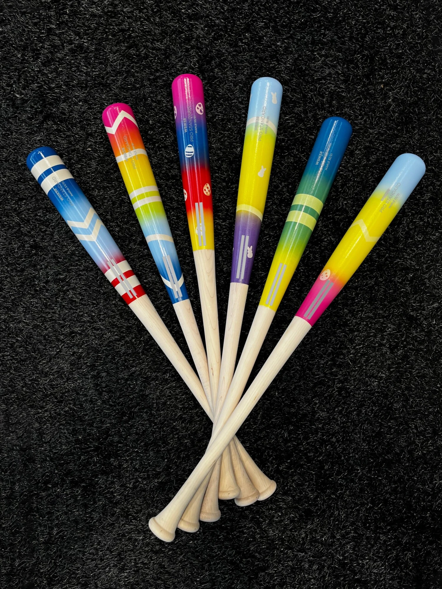 "Taste The Rainbow Egg" Factory Artist Collection Wood Bat 4 "Taste The Rainbow Egg" Factory Artist Collection Wood Bat - Image 2